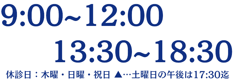 9：00～12：00,13：30～18：30